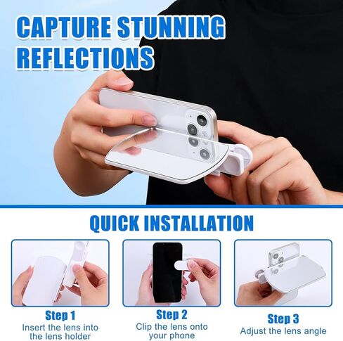 Weseecase Mirror Reflection Camera Clip Kit for Smartphone, Adjustable Selfie Reflector, 2025 Model (White) in Kuwait