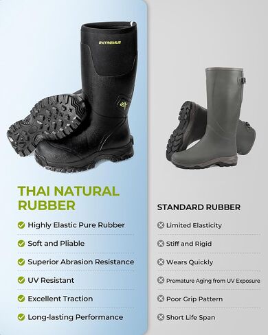 Extremus MudRidge Hunting Boots by KastKing, Men’s Waterproof Insulated Rubber Boots with 6mm Neoprene, All-terrain Anti-slip Sole, Warm Cold Weather Hunting, Fishing, Hiking & Farm Boots in Saudi Arabia