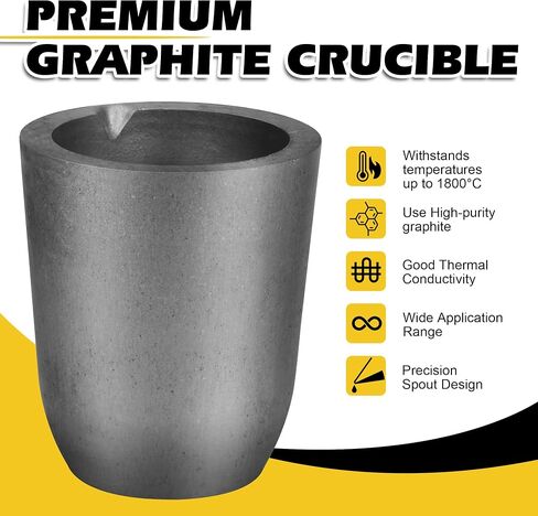 CANALHOUT Silicon Carbide Graphite Crucibles,Crucibles for Melting Metal,Withstand The High Temperature 1800℃(3272°F),Melting Casting Refining Aluminum Gold Silver Copper (6KG No.6) in Saudi Arabia