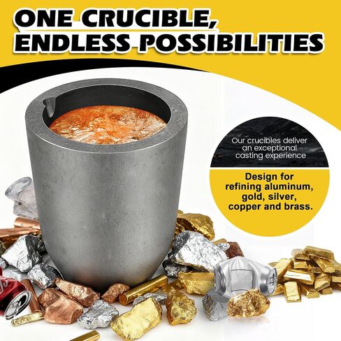 CANALHOUT Silicon Carbide Graphite Crucibles,Crucibles for Melting Metal,Withstand The High Temperature 1800℃(3272°F),Melting Casting Refining Aluminum Gold Silver Copper (6KG No.6) in Saudi Arabia