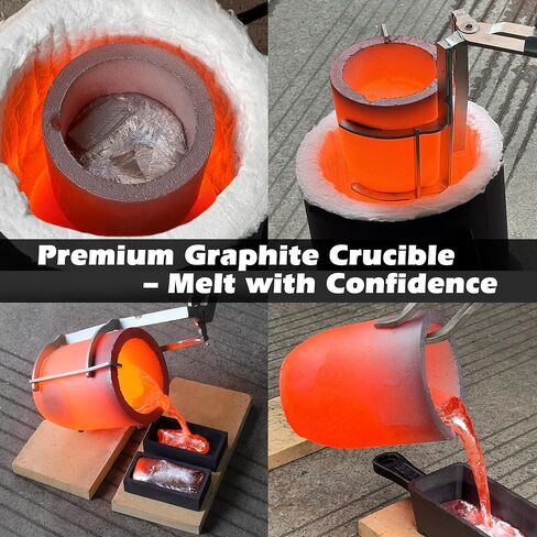 CANALHOUT Silicon Carbide Graphite Crucibles,Crucibles for Melting Metal,Withstand The High Temperature 1800℃(3272°F),Melting Casting Refining Aluminum Gold Silver Copper (6KG No.6) in Saudi Arabia