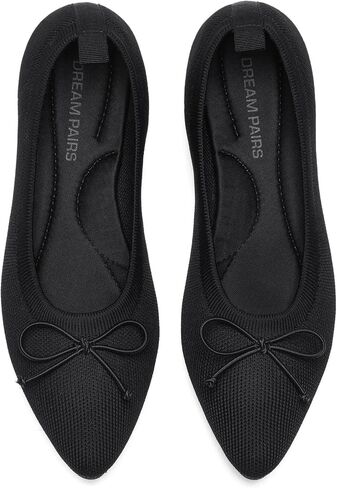 DREAM PAIRS Women's Ballet Knit Flats Foldable Pointed Toe Comfortable Dressy Flat Shoes with Bow-Knot Casual Business Work Office in Saudi Arabia