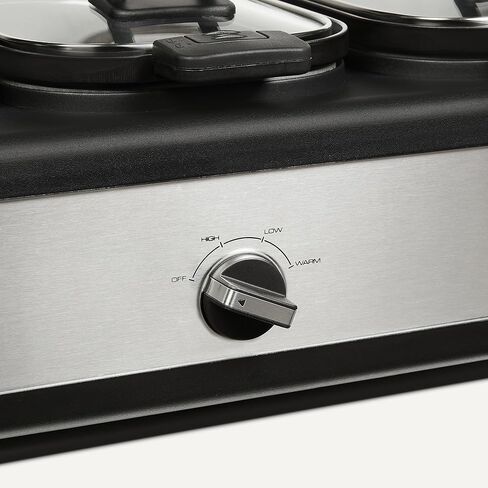 AmazonCommercial الفولاذ المقاوم للصدأ 3x2.5QT طباخ ثلاثي بطيء in Kuwait