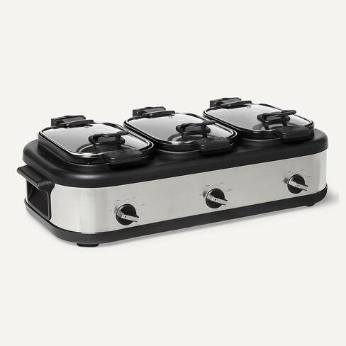 AmazonCommercial الفولاذ المقاوم للصدأ 3x2.5QT طباخ ثلاثي بطيء in Kuwait