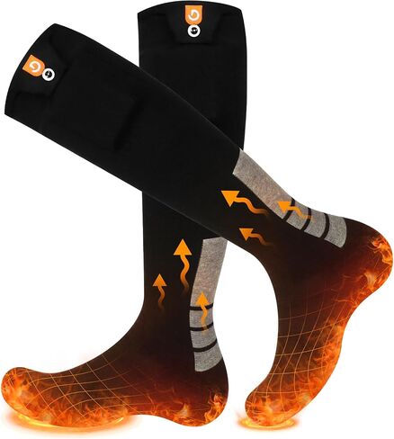 Heated Socks with 4 Heating Levels 6000mAh Rechargeable Electric Heating Socks Washable Thermal Sock Winter Warming Hiking Sock for Adult Men Women Skiing Biking Fishing Running Outdoor Activities in Saudi Arabia
