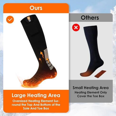 Heated Socks with 4 Heating Levels 6000mAh Rechargeable Electric Heating Socks Washable Thermal Sock Winter Warming Hiking Sock for Adult Men Women Skiing Biking Fishing Running Outdoor Activities in Saudi Arabia