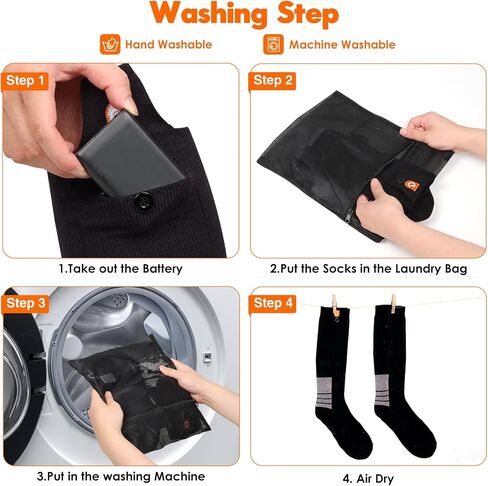 Heated Socks with 4 Heating Levels 6000mAh Rechargeable Electric Heating Socks Washable Thermal Sock Winter Warming Hiking Sock for Adult Men Women Skiing Biking Fishing Running Outdoor Activities in Saudi Arabia