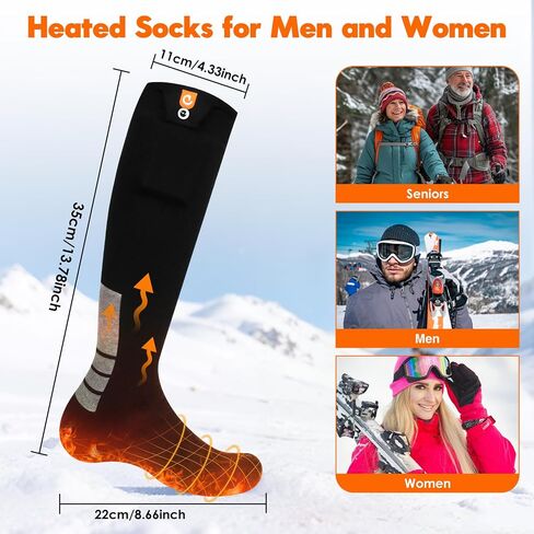 Heated Socks with 4 Heating Levels 6000mAh Rechargeable Electric Heating Socks Washable Thermal Sock Winter Warming Hiking Sock for Adult Men Women Skiing Biking Fishing Running Outdoor Activities in Saudi Arabia