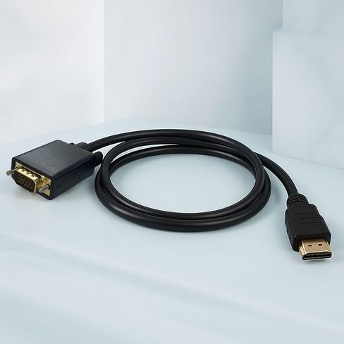 HDMI to VGA Cable 1.8M (6FT) - Uni-Directional Male to Male Converter Cable, 1080P Full HD, Compatible with Laptop/Desktop in Saudi Arabia