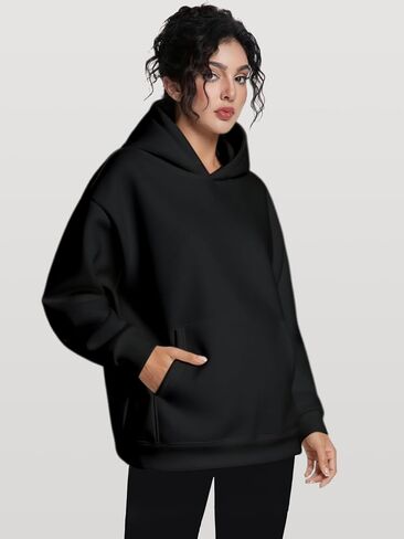 Womens Oversized Hoodies Fleece Hooded Sweatshirts Comfy Sweaters Loose Fit Pullover Fall Winter Clothes in Saudi Arabia