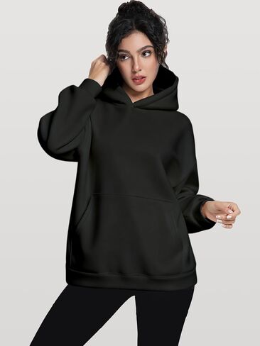 Womens Oversized Hoodies Fleece Hooded Sweatshirts Comfy Sweaters Loose Fit Pullover Fall Winter Clothes in Saudi Arabia