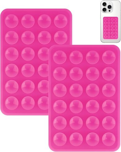4Pack Silicone Suction Phone Case Mount, Silicon Adhesive Smartphones Stand Sticky, Hands-Free Phone Accessories Holder for Selfies and Videos (Black & White & Translucent & Light Pink) in Saudi Arabia