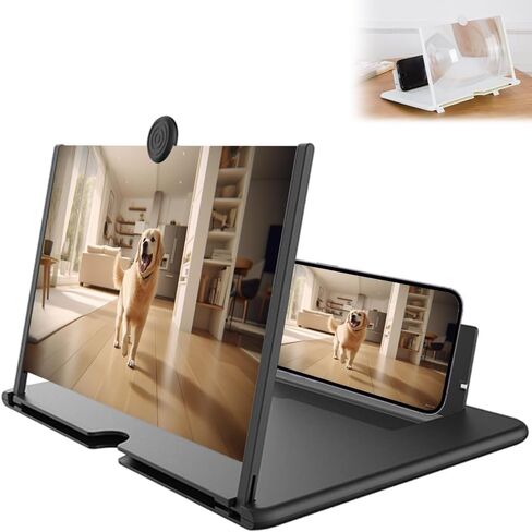 Screen Magnifier 2026 Version, Mobile Phone 3D HD Screen Magnifier, Foldable Phone Holder with Screen Amplifier, Magnifying Projector Screen for Movies Videos Gaming for All Phones (Black, 10 inch) in Saudi Arabia