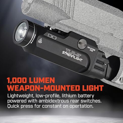 (Memorial Valor Foundation) - TLR-9 Flex Weapon Light, 1000 Lumens, Low-Profile, Lithium Battery Powered, Ambidextrous Switches in Saudi Arabia