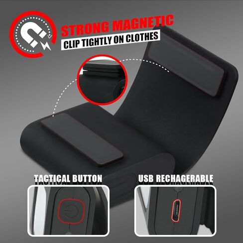 2 حزمة من مصابيح LED للركض الآمن، أسود، مقاوم للماء، 4 أوضاع، شحن USB، مشبك مغناطيسي قوي للجري الليلي، المشي، المشي لمسافات طويلة in Kuwait