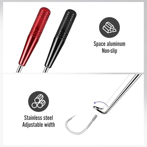أداة إزالة خطاف السمك ومجموعة كماشة الصيد - 2 مزيل خطاف من الفولاذ المقاوم للصدأ + 1 كماشة حلقية مقسمة، استخدام سريع وآمن، مقبض غير قابل للانزلاق، طرف مغناطيسي، صيد الأسماك في المياه المالحة والعذبة، هدية للرجال in Kuwait