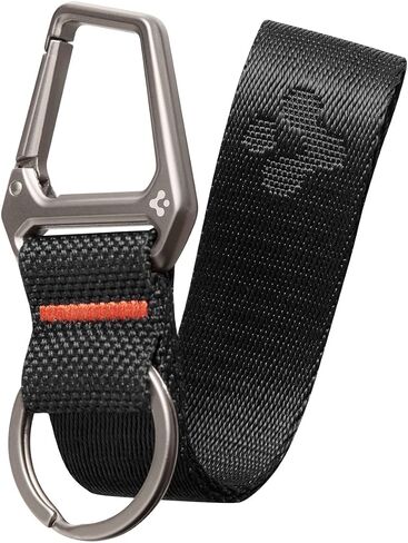 حزام معصم Spigen Universal Lanyard مع سلسلة مفاتيح لهاتف iPhone، وحامل محفظة شارة الهوية، وAirPods، والكاميرات، وسلسلة المفاتيح والحمل اليومي، وحلقة تسلق متينة مع حزام معصم - أسود in Saudi Arabia