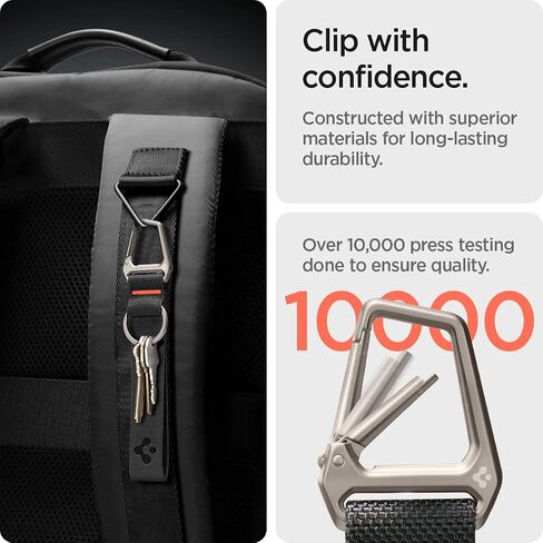 حزام معصم Spigen Universal Lanyard مع سلسلة مفاتيح لهاتف iPhone، وحامل محفظة شارة الهوية، وAirPods، والكاميرات، وسلسلة المفاتيح والحمل اليومي، وحلقة تسلق متينة مع حزام معصم - أسود in Saudi Arabia