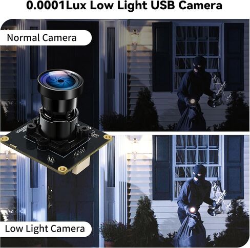 وحدة كاميرا Starvis USB 0.0001Lux فائقة الإضاءة H.264 HDR 1080P وحدة كاميرا ويب أمان مع توصيل وتشغيل عدسة بزاوية واسعة 110 درجة لنظام التشغيل Linux Windows Raspberry Pi in Saudi Arabia