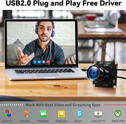 وحدة كاميرا Starvis USB 0.0001Lux فائقة الإضاءة H.264 HDR 1080P وحدة كاميرا ويب أمان مع توصيل وتشغيل عدسة بزاوية واسعة 110 درجة لنظام التشغيل Linux Windows Raspberry Pi in Saudi Arabia