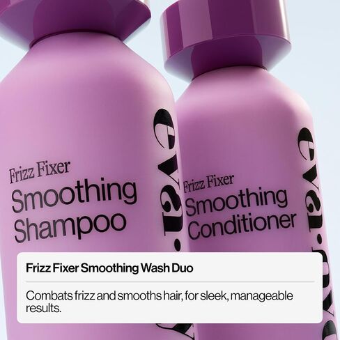 Eva NYC Anti-Frizz Shampoo and Conditioner Set with Argan Oil + Sunflower Seed Oil - Soft, Shiny, Nourished Hair - Frizzy, Medium to Thick Types - Sulfate-Free - Vanilla Scent - 10 fl oz (Pack of 2) in Saudi Arabia