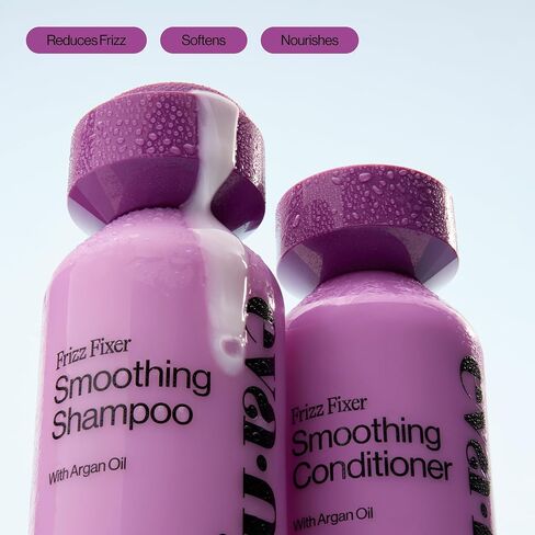 Eva NYC Anti-Frizz Shampoo and Conditioner Set with Argan Oil + Sunflower Seed Oil - Soft, Shiny, Nourished Hair - Frizzy, Medium to Thick Types - Sulfate-Free - Vanilla Scent - 10 fl oz (Pack of 2) in Saudi Arabia