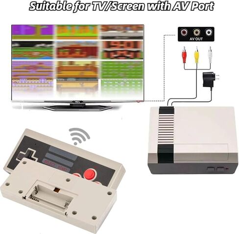 وحدة تحكم ألعاب ريترو، بنيت 620 لعبة فيديو كلاسيكية، نظام ألعاب محمول بمخرج AV مع وحدات تحكم لاسلكية مزدوجة، التوصيل والتشغيل. in Kuwait