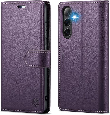 Wallet Case for Samsung Galaxy S25 FE, RFID Blocking Credit Card Holder, PU Leather Folio Flip Kickstand Protective Shockproof Cover for Galaxy S25 FE (Purple) in Saudi Arabia
