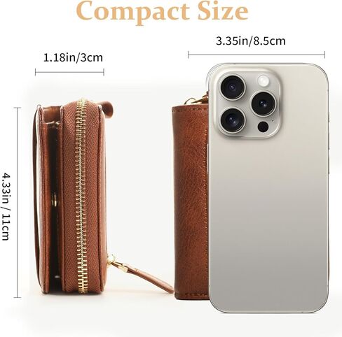 Genuine Wallet Women RFID Blocking Card Holder, Small Leather Womens Wallet with Zipper ID Window Coin Pocket in Saudi Arabia