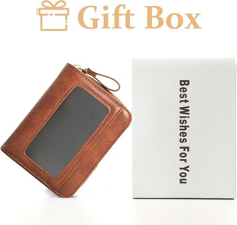 Genuine Wallet Women RFID Blocking Card Holder, Small Leather Womens Wallet with Zipper ID Window Coin Pocket in Saudi Arabia