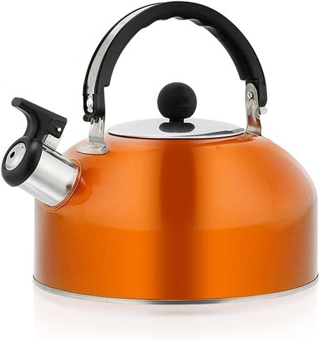 3L Camping Kettle, Stainless Steel Whistling Kettle Teapot Coffee Pot Indoor Outdoor Camping Hiking Picnic (Orange) in Saudi Arabia