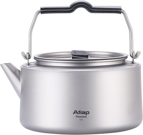 غلاية تيتانيوم ابريق شاي وقهوة سعة 0.6 لتر/ 1 لتر مع حقيبة شبكية محمولة للتخييم في الهواء الطلق (Ta9081-0.6L) in Kuwait