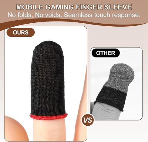 PATIKIL Controller Finger Thumb Sleeve, 40 Pack Mobile Gaming Finger Sleeve Silver Fiber Tip Gloves Anti-Sweat Breathable for Phone Game Touchscreen Devices, Black in Kuwait