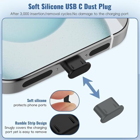 Silicone USB C Dust Plug with Phone Speaker Cover,5-in-1 31 Pack Charging Port Cover Cleaning Kit,Type C Anti Dust Plug for iPhone 15/16/17/Samsung Galaxy/One Plus/Google Pixel/All USB C-Port Devices in Saudi Arabia