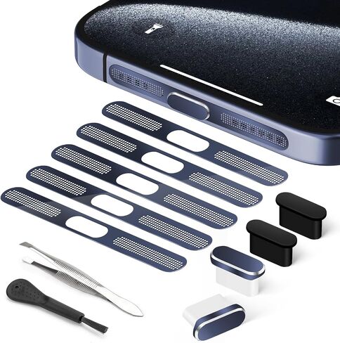قابس غبار USB C، غطاء منفذ USB C، غطاء قابس منفذ شحن من النوع C مع غطاء غبار مكبر الصوت، ملحقات الهاتف لسلسلة iPhone 17/iPhone 16/16 Plus/16 Pro/16 Pro Max/iPhone 15 in Kuwait