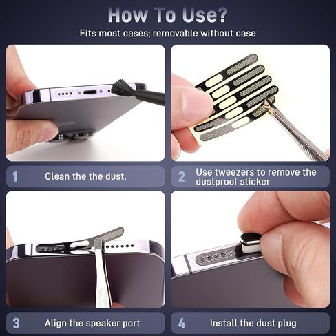 قابس غبار USB C، غطاء منفذ USB C، غطاء قابس منفذ شحن من النوع C مع غطاء غبار مكبر الصوت، ملحقات الهاتف لسلسلة iPhone 17/iPhone 16/16 Plus/16 Pro/16 Pro Max/iPhone 15 in Kuwait