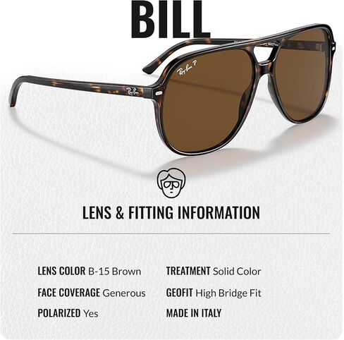 Ray-Ban RB2198 BILL Square Shaped Sunglasses for Men & Women with Official RAYBAN Eyewear Kit in Saudi Arabia