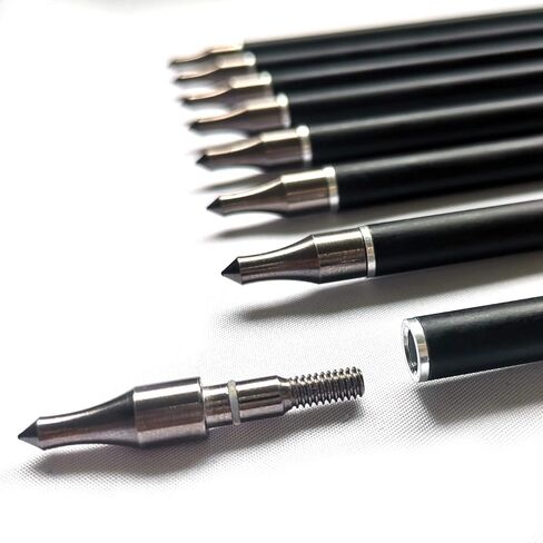 Archery 31-Inch Carbon Hunting Arrows, Turkey Feather Fletching with Replaceable Points, Targeting Practice Arrows Spine 500 for Recurve Bow, Longbow, Traditional Bow in Kuwait