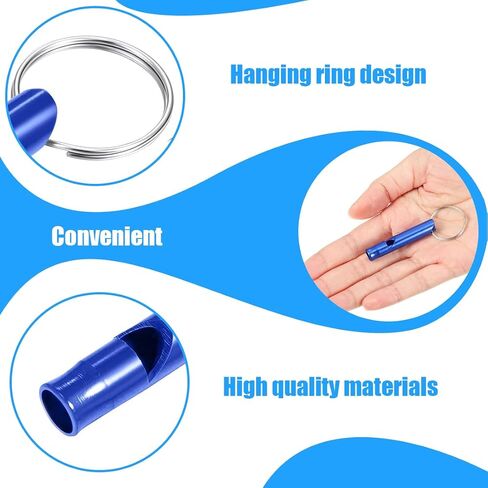 9 Pieces Aluminum Whistle, Loud Emergency Decibel High Emergency Whistle with Keychain,Thriller for Outdoor Wild Hiking Training in Saudi Arabia