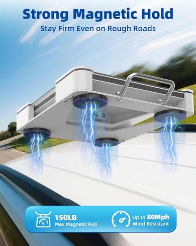 Starlink Mini Magnetic Roof Car Mount, Aluminum Frame with 3.5mm Acrylic Shield – Strong Magnetic Hold, Quick Install, Weatherproof, Hail & UV Resistant, Protective for RV, Truck, SUV, Boat – Black in Kuwait