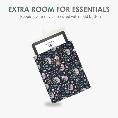 حقيبة Kindle Sleeve مقاس 6-7 بوصة لـ Kindle Paperwhite 2024 مقاس 6-7 بوصة، وKindle 2024/2022 مقاس 6 بوصة، Colorsoft، Oasis، حافظة مغلف مبطنة بالقطن مع طباعة أنيقة لمعظم أجهزة القراءة الإلكترونية، أسود in Saudi Arabia