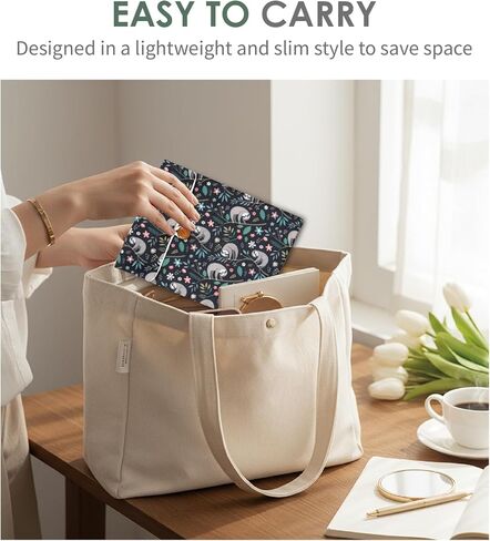 حقيبة Kindle Sleeve مقاس 6-7 بوصة لـ Kindle Paperwhite 2024 مقاس 6-7 بوصة، وKindle 2024/2022 مقاس 6 بوصة، Colorsoft، Oasis، حافظة مغلف مبطنة بالقطن مع طباعة أنيقة لمعظم أجهزة القراءة الإلكترونية، أسود in Saudi Arabia