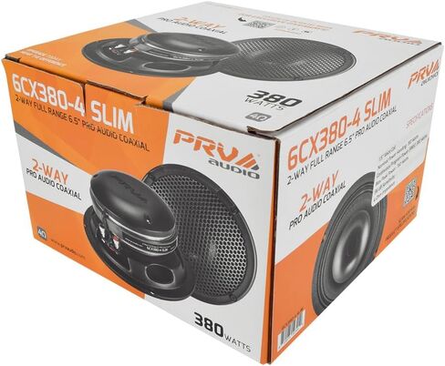 مكبر صوت للسيارة PRV AUDIO مقاس 6.5 بوصة ضحلة محورية 2X 6CX380-4 مكبرات صوت رفيعة مع مشغل مكبر صوت مدمج وشواية متضمنة 380 وات 4 أوم (2 مكبرات صوت) in Saudi Arabia