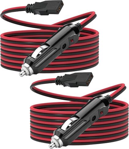 Ullnosoo CB Radio Power Cord, 2 Pack 3 Pin 2-Wire with 12V Lighter Plug Compatible with Cobra Galaxy Stryker Midland Uniden Connex Victrola, 4.8ft 16AWG Heavy Duty Power Cable CB Ham Radio Accessory in Saudi Arabia