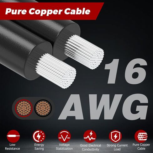 Ullnosoo CB Radio Power Cord, 2 Pack 3 Pin 2-Wire with 12V Lighter Plug Compatible with Cobra Galaxy Stryker Midland Uniden Connex Victrola, 4.8ft 16AWG Heavy Duty Power Cable CB Ham Radio Accessory in Saudi Arabia