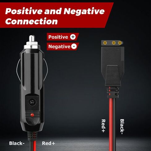 Ullnosoo CB Radio Power Cord, 2 Pack 3 Pin 2-Wire with 12V Lighter Plug Compatible with Cobra Galaxy Stryker Midland Uniden Connex Victrola, 4.8ft 16AWG Heavy Duty Power Cable CB Ham Radio Accessory in Saudi Arabia