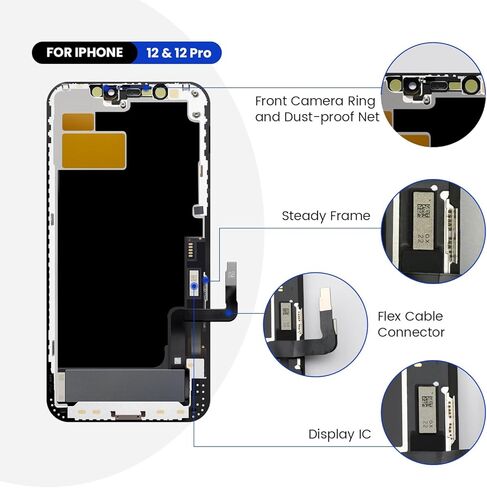 لاستبدال شاشة iPhone 11 مقاس 6.1 بوصة مجموعة محول رقمي لشاشة LCD | طقم إصلاح كامل باللمس ثلاثي الأبعاد حساس، مجموعة محول رقمي مع مجموعة أدوات، واقي زجاجي مقسى، لاصق إطار مقاوم للماء in Kuwait