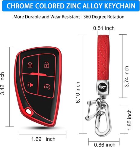 QBUC for Chevy Key Fob Cover,Soft Key Shell Case with Keychain for GMC 2021-2025 Yukon Tahoe Suburban Silverado Sierra 1500 2500HD 3500HD Car Accessories(5 Buttons,Pink) in Saudi Arabia