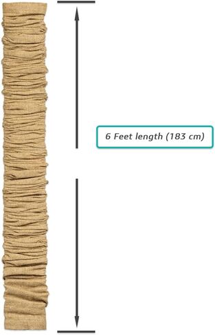 ELFCAB 2 PCS Chandelier Chain Cover & Fabric Cord Cover Each 6 Feet Long Use for Chandelier Lighting Wires, Easy to Install (Natural Jute) in Saudi Arabia
