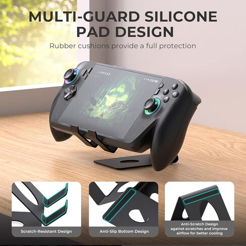 Desktop Stand Compatible with ROG Xbox Ally/Ally X/PlayStation Portal/Steam Deck/ROG Ally/X/Switch 2,Desktop Handheld Game Console Holder with Anti-Slip Silicone Pad (Black) in Kuwait